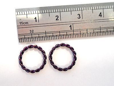 Coiled Enamel Non Tarnish Lip Conch Cartilage Helix Hoops 14 gauge 14g Purple - I Love My Piercings!