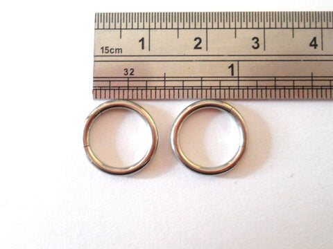 Stainless Steel Segment Earrings Nipple Lip Rings 14g 14 gauge 10mm Diameter - I Love My Piercings!