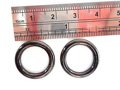Pair 2 Pieces Black Titanium Hoop Segment Ring 8 gauge 8g 1/2 inch 12mm diameter - I Love My Piercings!