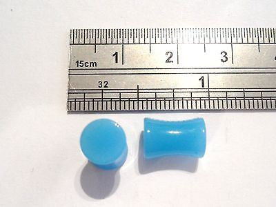 Pair 2 pieces Double Flare Acrylic Ear Lobe Plugs 2 gauge 2g Baby Blue - I Love My Piercings!