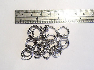 20 Captive CBR Rings  16g 14g Surgical Steel Hoops - I Love My Piercings!