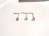 3 Piece Sterling Silver 4 Claws Set Pronged CZ 2mm Crystal Nose Studs Pins 22g - I Love My Piercings!