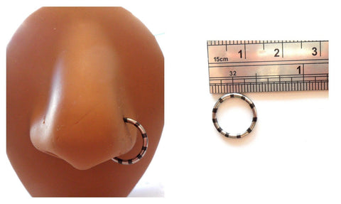 Black Titanium Surgical Steel 10 mm Segment No Ball Nose Ring Hoop 16 gauge 16g - I Love My Piercings!