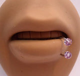 Speckle Ball Horseshoe Bottom Side Lip Rings Half Hoops Balls 16 gauge 16g - I Love My Piercings!