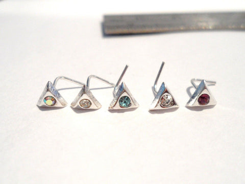 5 Piece CZ Triangle Nose L Shape Bent Studs Pins Rings Crystals 22 gauge 22g - I Love My Piercings!
