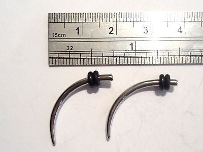 Pair 2 pieces Stainless Surgical Steel Claw Curved Tapers Plugs 14 gauge 14g - I Love My Piercings!