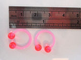 Bioplast Metal Sensitive Plastic Horseshoes Hoops Balls 14 gauge 14g Pink - I Love My Piercings!