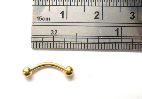Gold Titanium Curved Barbell Post Nipple VCH Jewelry Hood Ring 16 gauge 16g 8mm Length - I Love My Piercings!