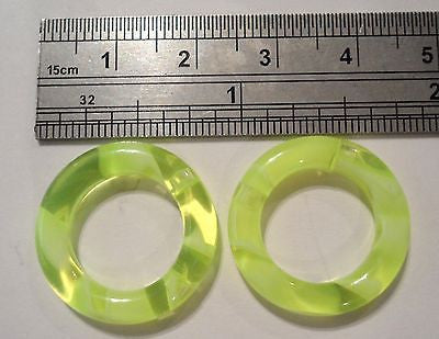 Pair GREEN Marble Acrylic Seamless Segment Lobe Hoops Rings Plugs 6 gauge 6g - I Love My Piercings!