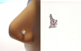 Surgical Steel Clear Crystal CZ Heart Nose Bone Ball End Pin Stud 20 gauge 20g - I Love My Piercings!