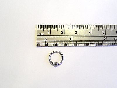 STEEL Nose Hoop Captive Bead Ring 16 gauge 5/16 inch - I Love My Piercings!