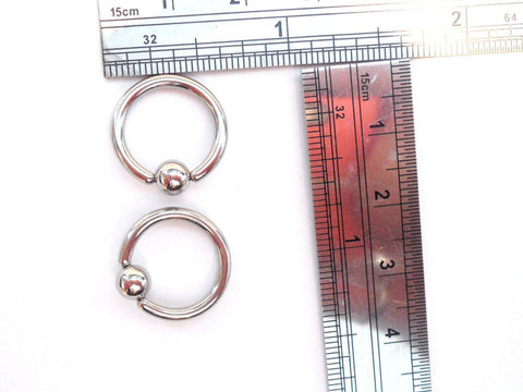 Stainless Steel Captives Earrings Hoops 12 gauge 12g 12mm 1/2 inch Diameter - I Love My Piercings!