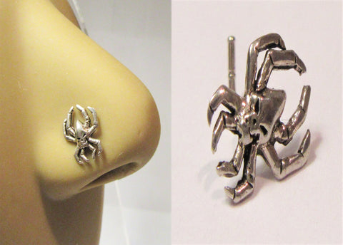 Sterling Silver Large Spider Nose Bent L Shape Stud Pin Post 20 gauge 20g