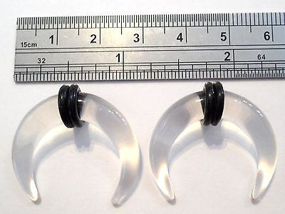 Pair ACRYLIC Pinchers Plugs Tapers 2 gauge 2G CLEAR - I Love My Piercings!