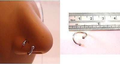 Twisted Surgical Stainless Steel Nose Hoop Ring Balls 18 gauge 18g 8mm diameter - I Love My Piercings!