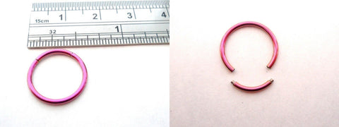 Purple Titanium Segment Ear Cartilage No Ball Hoop 16 gauge 12 mm diameter - I Love My Piercings!