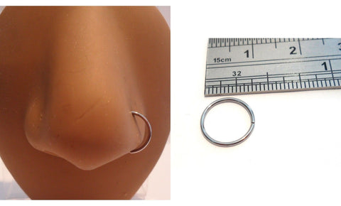 Surgical Steel Seamless 9 mm Diameter Twist Open Nose Hoop Jewelry 20 gauge 20g - I Love My Piercings!
