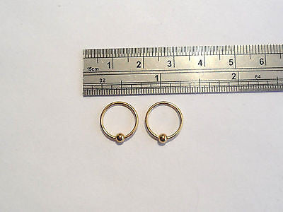 Pair GOLD TITANIUM Earrings Captives 18 gauge 18g 10mm - I Love My Piercings!