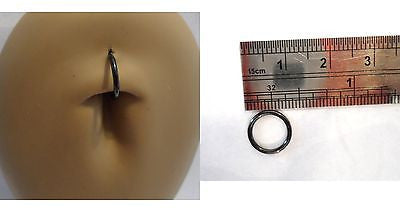 Black Titanium Small Segment Hoop Belly Navel Ring 16 gauge 16g 8mm Diameter - I Love My Piercings!