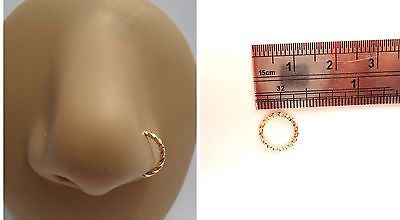 Twisted Gold Titanium Seamless Nose Hoop Ring 16 gauge 16g 9mm Diameter - I Love My Piercings!