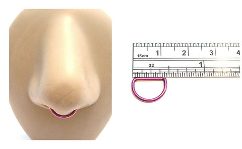 Purple Titanium Plated Straight Bar Easy Use Septum Nose Hoop 16 gauge 16g 10mm - I Love My Piercings!