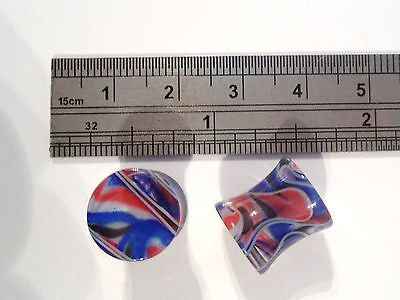 Pair COLORFUL Double Flare Ear Lobe Plugs 00 gauge 00g - I Love My Piercings!