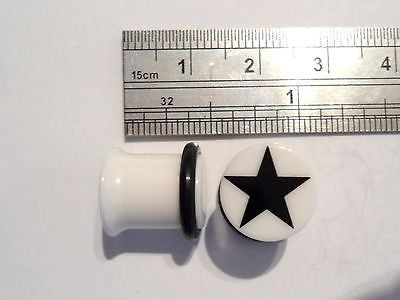 STAR Single Flare Ear Body Jewelry Plugs 00 gauge - I Love My Piercings!