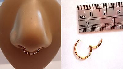 Gold Titanium Easy to Use Segment Nose Septum Hoop Ring 16 gauge 16g 10mm - I Love My Piercings!