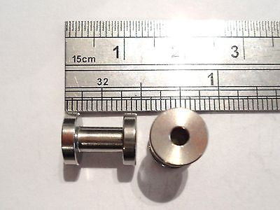 Surgical Steel SCREW FIT Tunnels Ear Lobe 6 gauge 6g - I Love My Piercings!