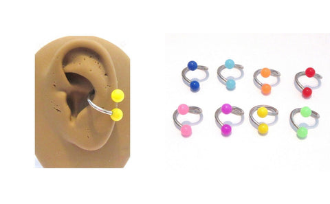 8 Pc Twisted Wrap Inner Ear Conch Ring Hoop with Balls 14 gauge 14g - I Love My Piercings!