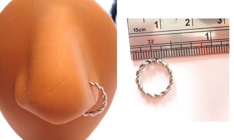 Surgical Steel Twisted Nose Hoop Seamless Jewelry 14g 14 gauge 10 mm Diameter - I Love My Piercings!