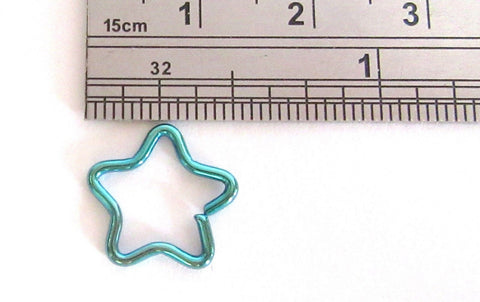 Green Titanium Star Seamless Cartilage Daith Tragus Helix Hoop Ring 16 gauge 16g - I Love My Piercings!