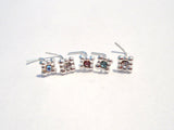 5 Pc CZ Beaded Square Nose Stud L Shape Post Bent Pin Crystals 22 gauge 22g - I Love My Piercings!