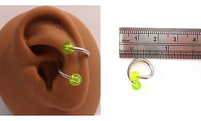 Surgical Stainless Steel Twist Wrap Conch Ring Hoop 14 gauge 14g Green - I Love My Piercings!