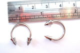 Pair Surgical Steel Earrings Horseshoes 2 Tier Spikes 12mm Diameter 14 gauge 14g - I Love My Piercings!
