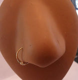 Single Twist Ball Gold Titanium Plated Nose Hoop Ring 20 gauge 20g 9mm Diameter - I Love My Piercings!