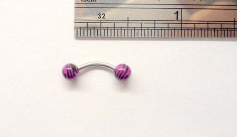 Surgical Steel Purple Tiger Stripe Curved Barbell VCH Jewelry Vertical Clitoral - I Love My Piercings!
