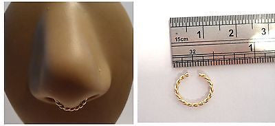 Enamel Coated Faux Fake Nose Septum Hoop Looks 16 gauge 16g Gold - I Love My Piercings!