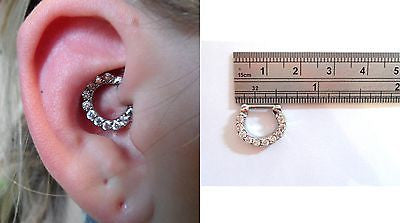 Surgical Steel Clear Crystal Hoop Barbell Daith Jewelry 14 gauge 14g - I Love My Piercings!