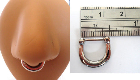 Surgical Steel Septum Ring Straight Bar Nose Hoop Horseshoe 16 gauge 16g - I Love My Piercings!