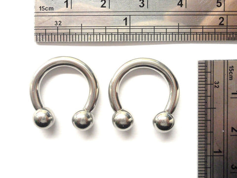 Surgical Steel Horseshoes Circulars 5mm Balls Ear Lobe Jewelry 12 gauge 12g - I Love My Piercings!