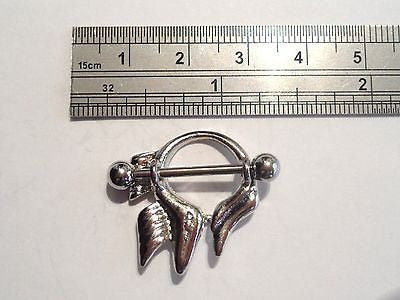 Stainless Steel Tribal Hoop Nipple Barbell Ring SHIELD 14 gauge 14g - I Love My Piercings!