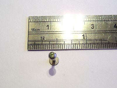 SMALL 3mm GEM BALL Monroe Lip Ring 16 gauge GREEN - I Love My Piercings!