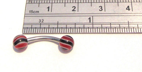 Surgical Steel Black Red Curved Barbell VCH Jewelry Clit Clitoral Hood Ring Bar 14 gauge - I Love My Piercings!