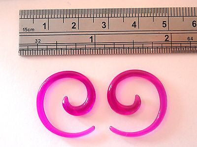 Pair 2 pieces Purple  Acrylic Spiral Tapers Lobe Plugs 10 gauge 10g - I Love My Piercings!