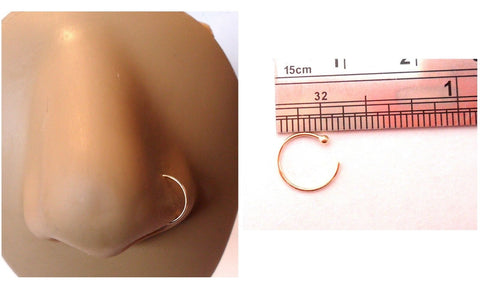 14K Yellow Gold Not Plated Thin Nose Open Small Hoop Jewelry 22 gauge 22g - I Love My Piercings!