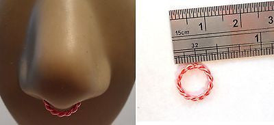 Coiled Enamel Non Tarnish Septum Hoop Ring Jewelry 14 gauge 14g Peach - I Love My Piercings!