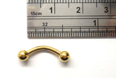 Gold Titanium Curved Barbell Post Nipple VCH Jewelry Hood Ring 14 gauge 14g 10mm Length - I Love My Piercings!