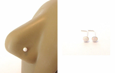2 Pc 2.5 mm Sterling Silver Opalescent Nose L Shape Bent Pins Posts 22 gauge 22g - I Love My Piercings!