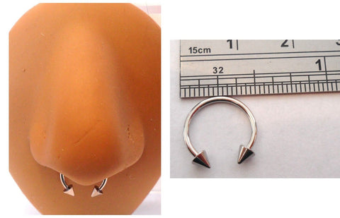 Surgical Steel Spiked Spikes Horseshoe Septum Hoop Ring 18 gauge 18g 10 mm - I Love My Piercings!